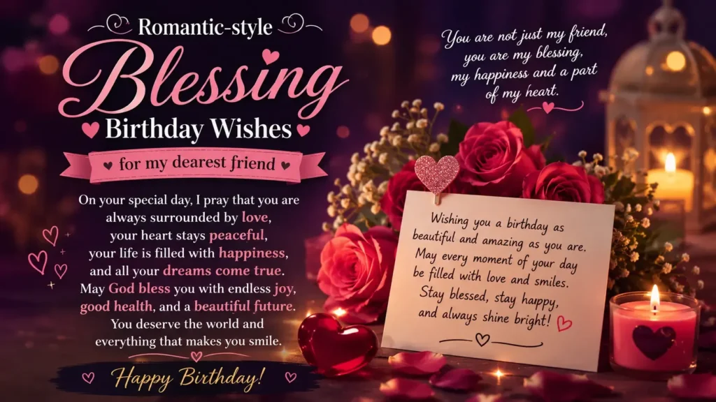 Birthday Wishes for Friend Romantic-style blessing birthday wishes for friend
