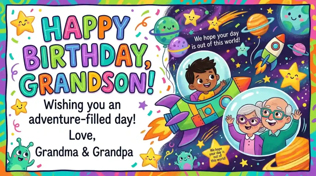 Social Media Captions Grandson Birthday Wishes from Grandparents