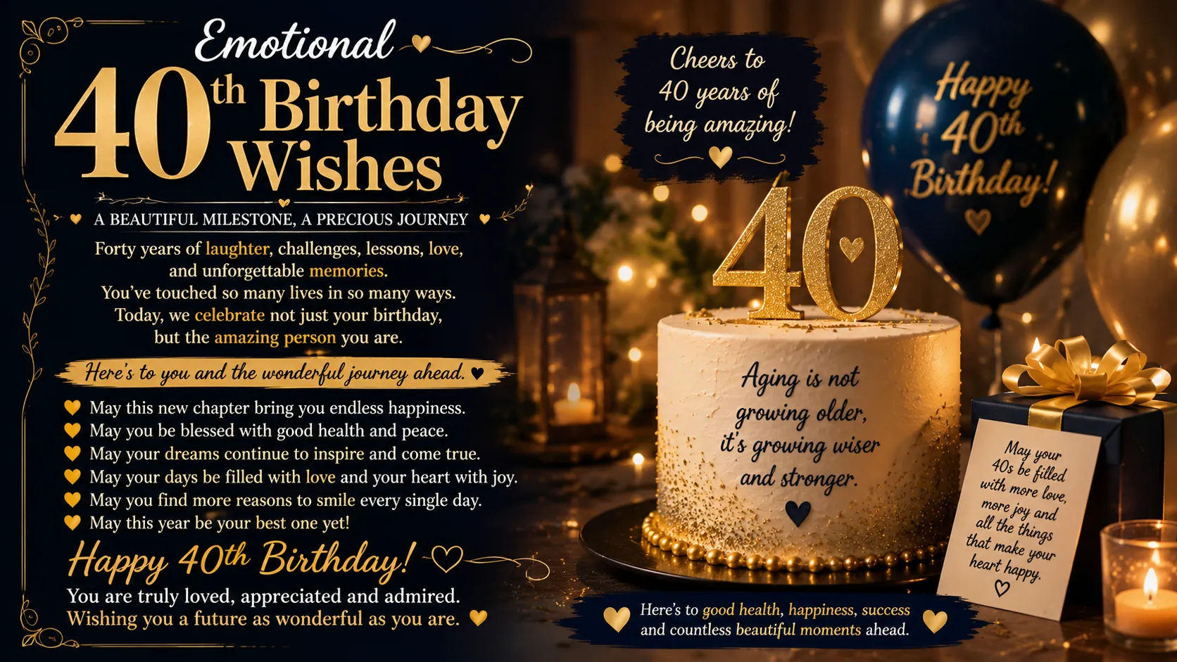 Emotional 40th Birthday Wishes